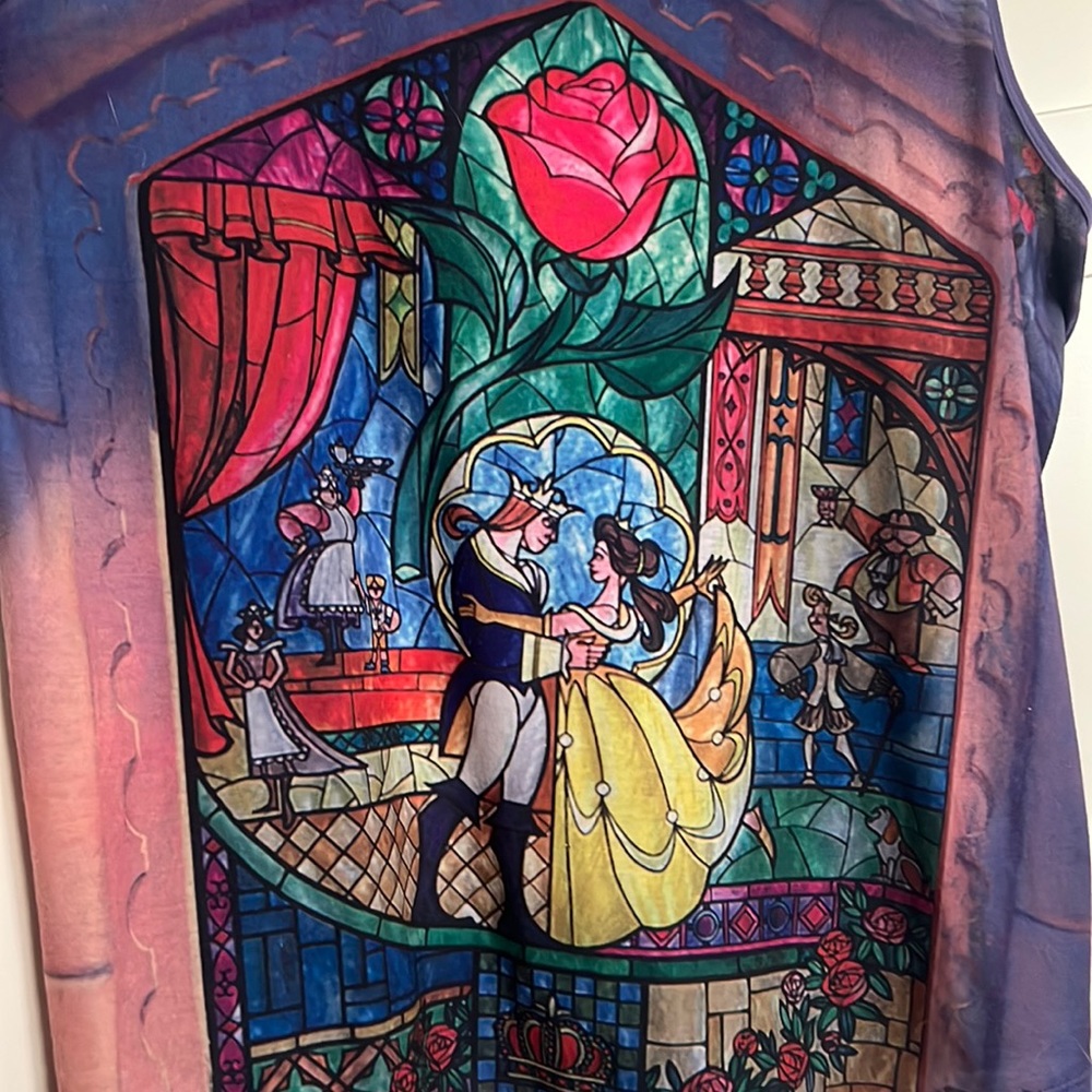 Beautiful & Soft Disney Beauty & the Beast Stained Glass Tank